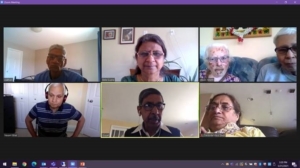 Group of immigrant seniors on an online session of CIWA's Family Conflict Prevention Program