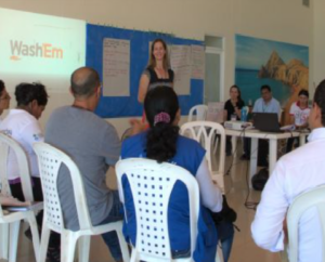 Lisa Mitchell from CAWST training staff in-person pre-pandemic (Riohacha, La Guajira, Colombia)